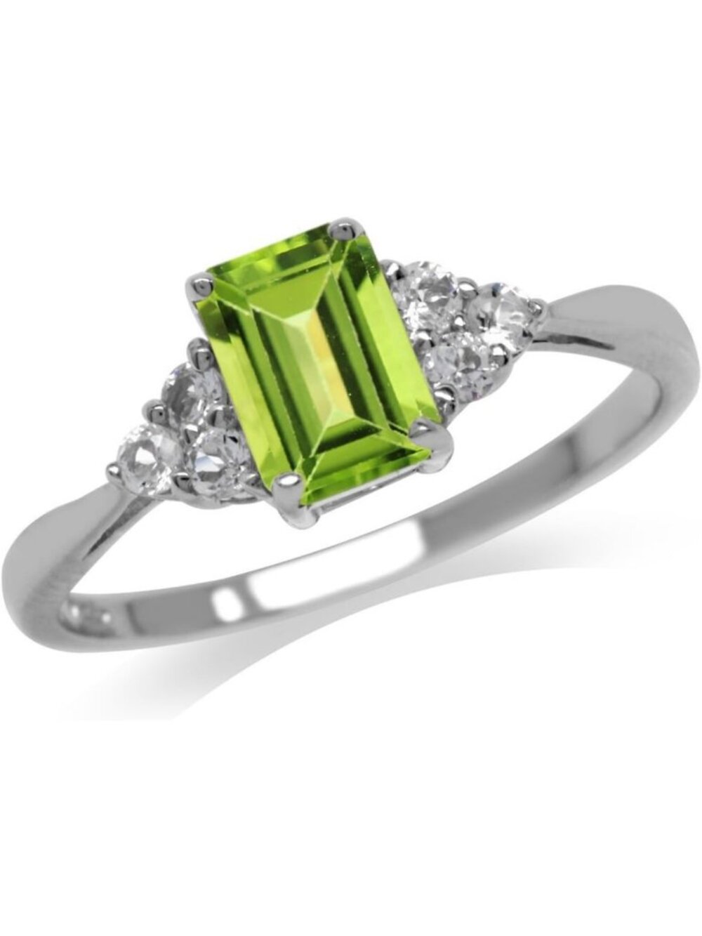 Octagon Birthstone Engagement Ring in White/Yellow Gold Plated 925 Sterling